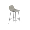 Fiber Counter Stool / Tube Base - With Backrest - Seat height 65 cm