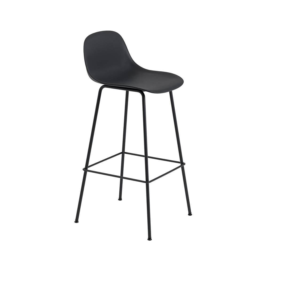 Fiber Counter Stool / Tube Base - With Backrest - Seat height 65 cm