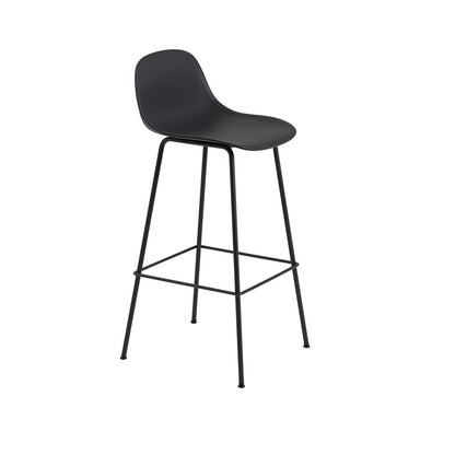 Fiber Counter Stool / Tube Base - With Backrest - Seat height 65 cm