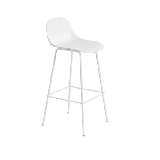 Fiber Bar Stool / Tube Base - With Backrest - 75 cm