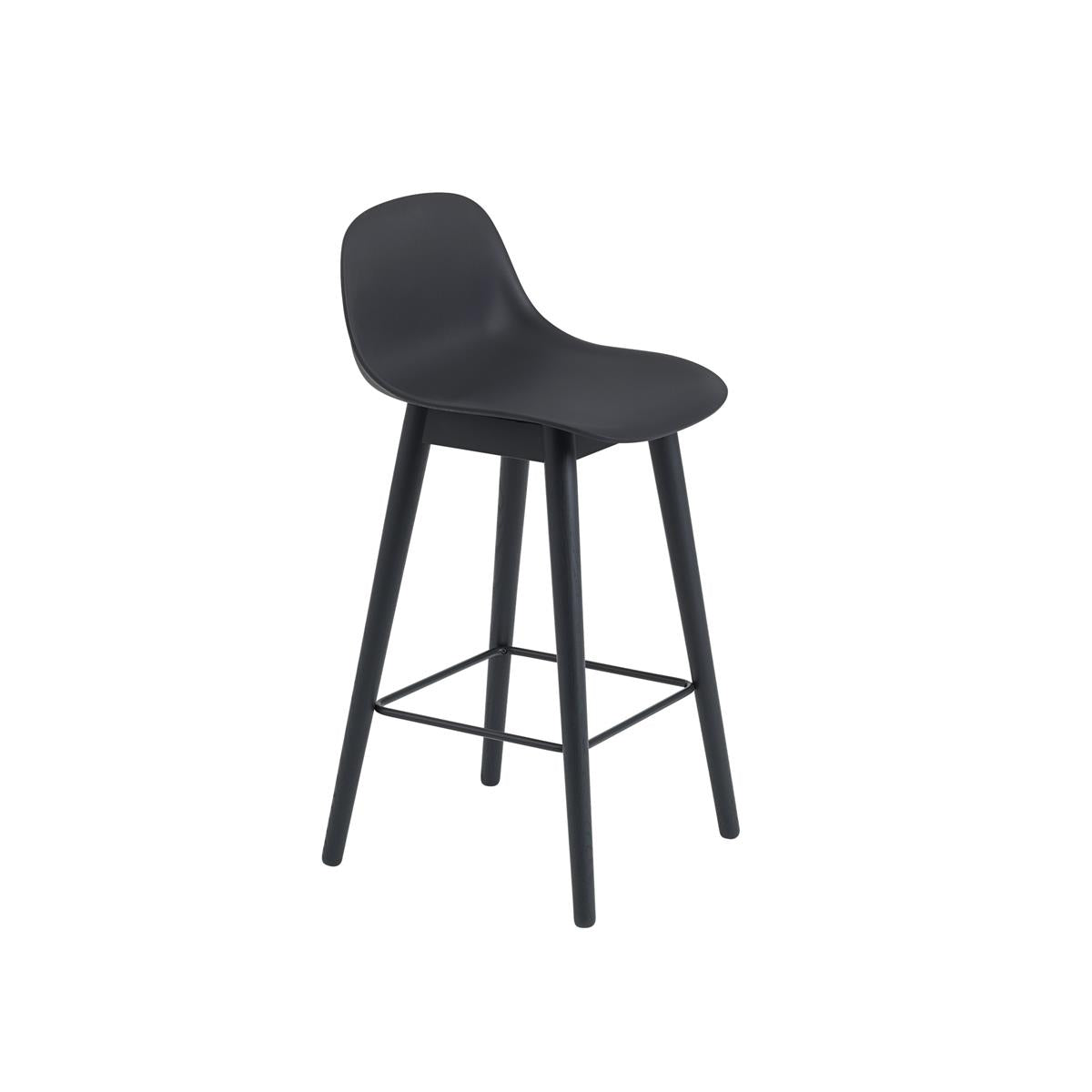 Muuto Fiber Bar Stool Wood Base W. Back