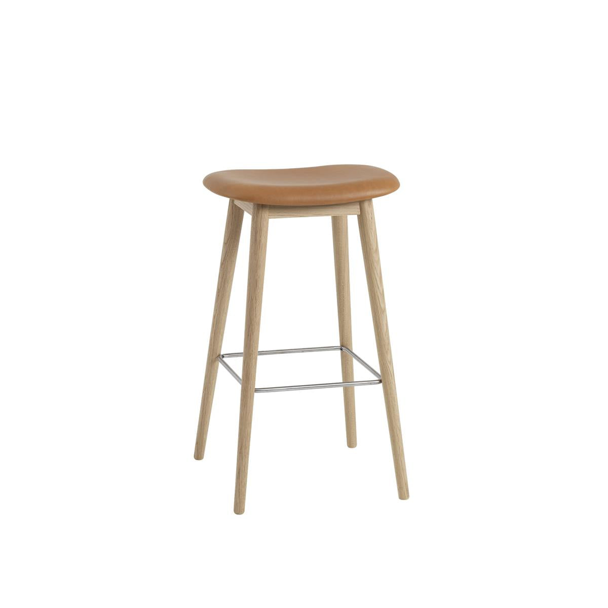 Muuto Fiber Bar Stool Upholstered Wood Base