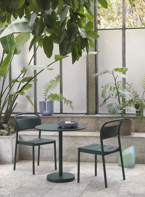Linear Steel Café Table / Ø 70 h: 73 cm