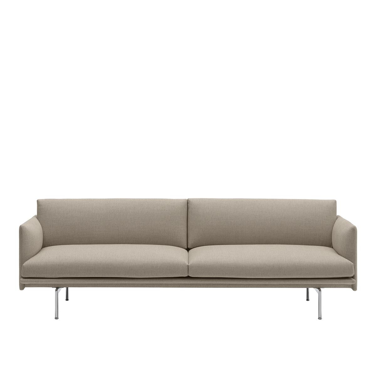 Outline Sofa / 3-Seater - Polished Aluminum Base