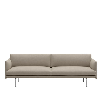Outline Sofa / 3-Seater - Polished Aluminum Base