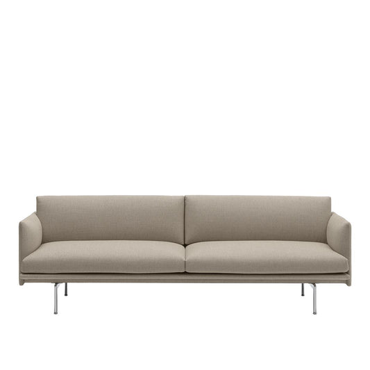 Outline Sofa / 3-Seater - Polished Aluminum Base