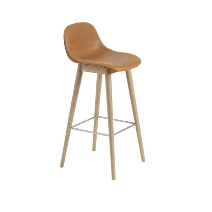 Fiber Counter Stool / Wood Base - With Backrest - 65 cm