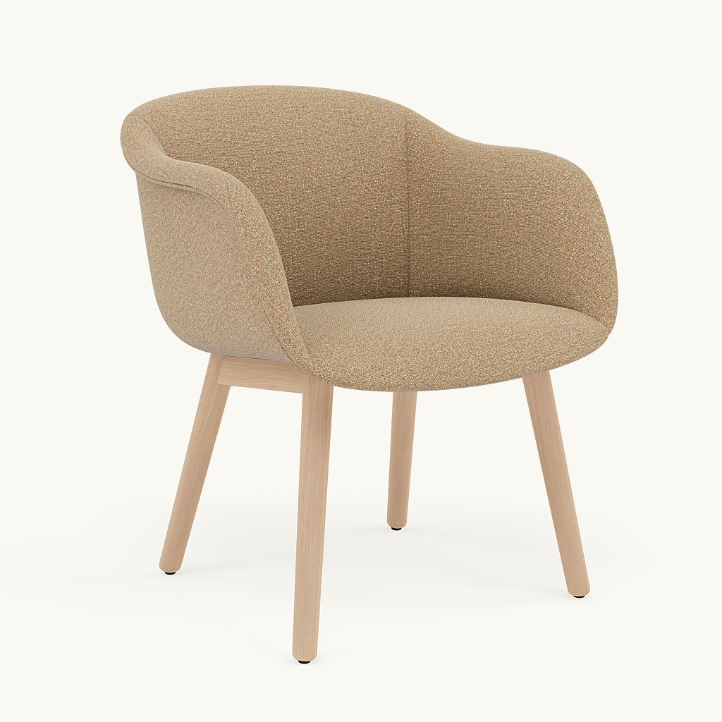 Fiber Soft Armchair / Wood Base