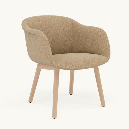 Fiber Soft Armchair / Wood Base