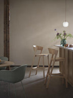 Muuto Fiber Bar Stool Upholstered Wood Base W. Back