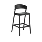 Muuto Fiber Bar Stool Upholstered Wood Base W. Back