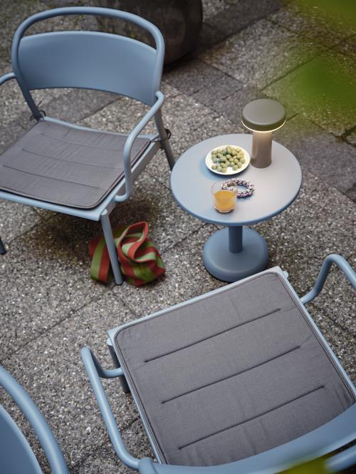 Linear Steel Armchair - Chair Seat Pad - Twitell - Dark Grey