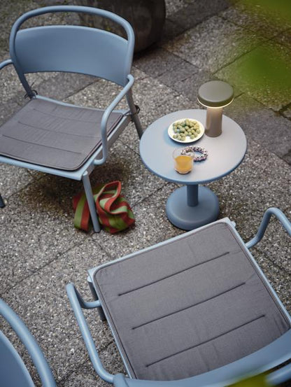 Linear Steel Armchair - Chair Seat Pad - Twitell - Dark Grey