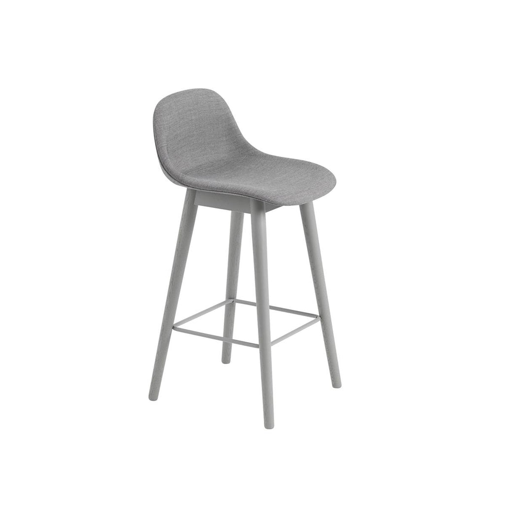 Fiber Counter Stool / Wood Base - With Backrest - 65 cm
